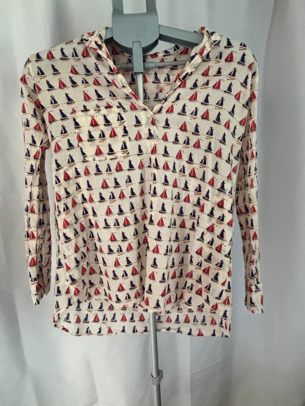 Marie Eiffel Lightweight Nautical Tunic with Pockets